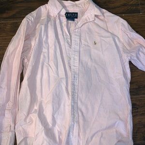 Ralph Lauren pink pin-stripe button down